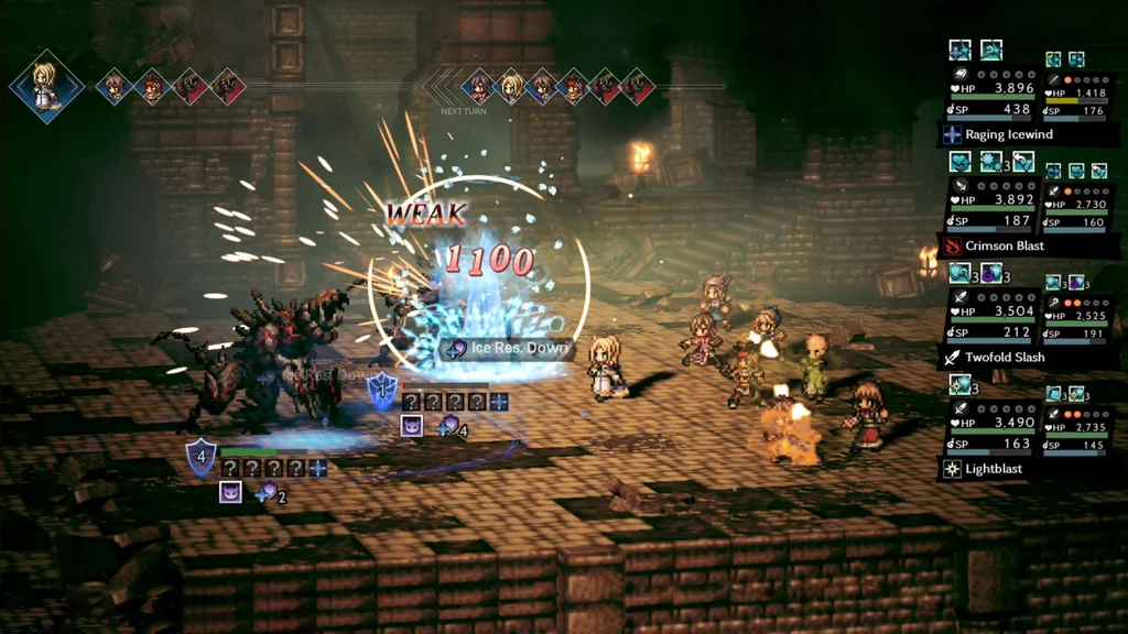 Screenshot dari gameplay Octopath Traveler: Champions of The Continent